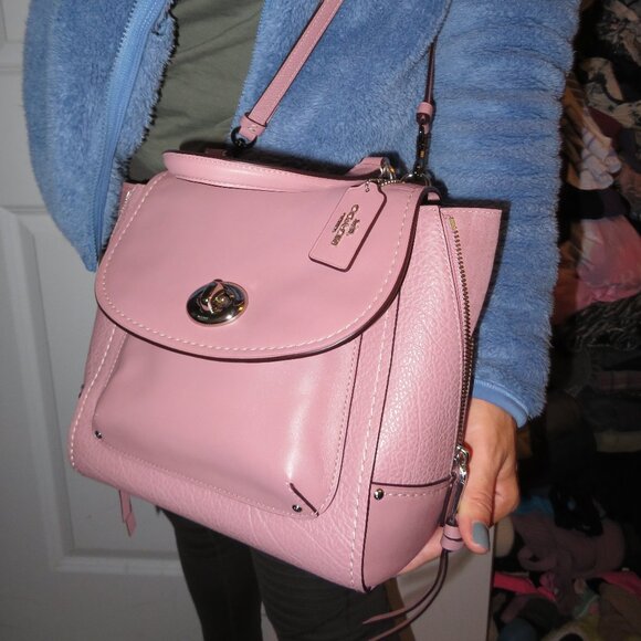 Coach Faye Leather Small Backpack Dusty Rose Leather - Picture 16 of 16